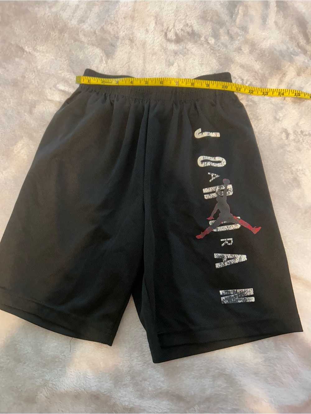 Jordan Men’s Black Athletic Shorts with Red Jumpman